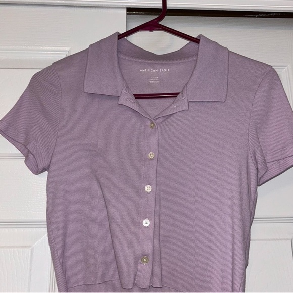 American Eagle Outfitters Tops - American Eagle Light Purple Polo Shirt